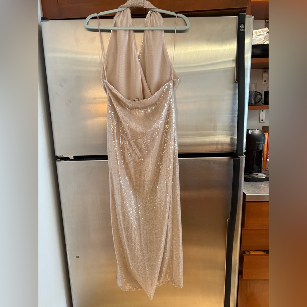 Zara sequin halter dress L, NWT - Picture 6 of 6